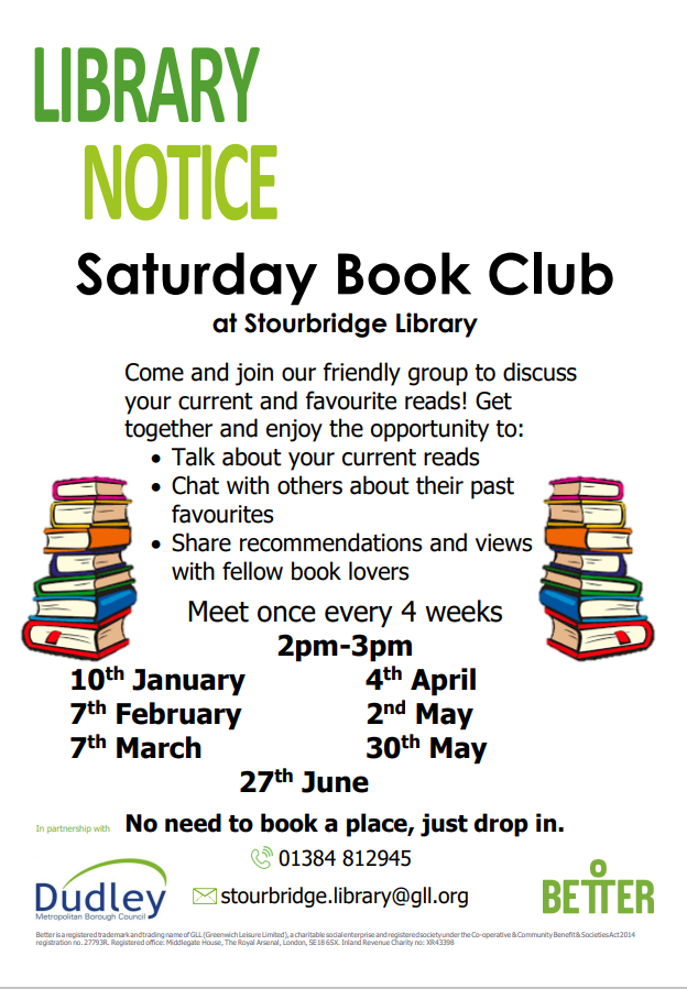 Stourbridge Library - Saturday Book Club